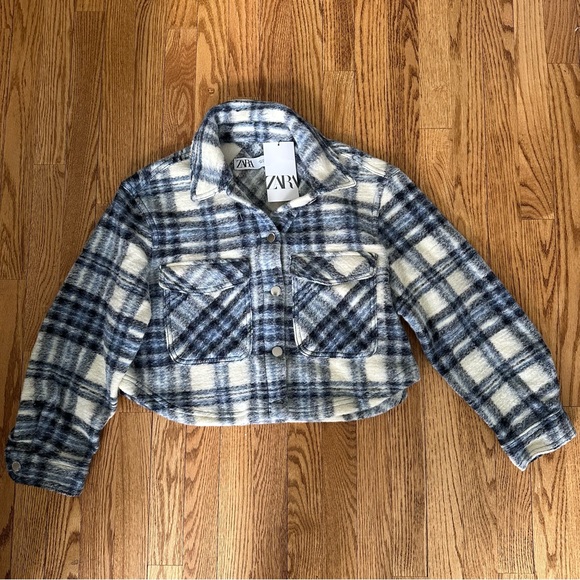 Zara Cropped Plaid Jacket - Picture 2 of 6